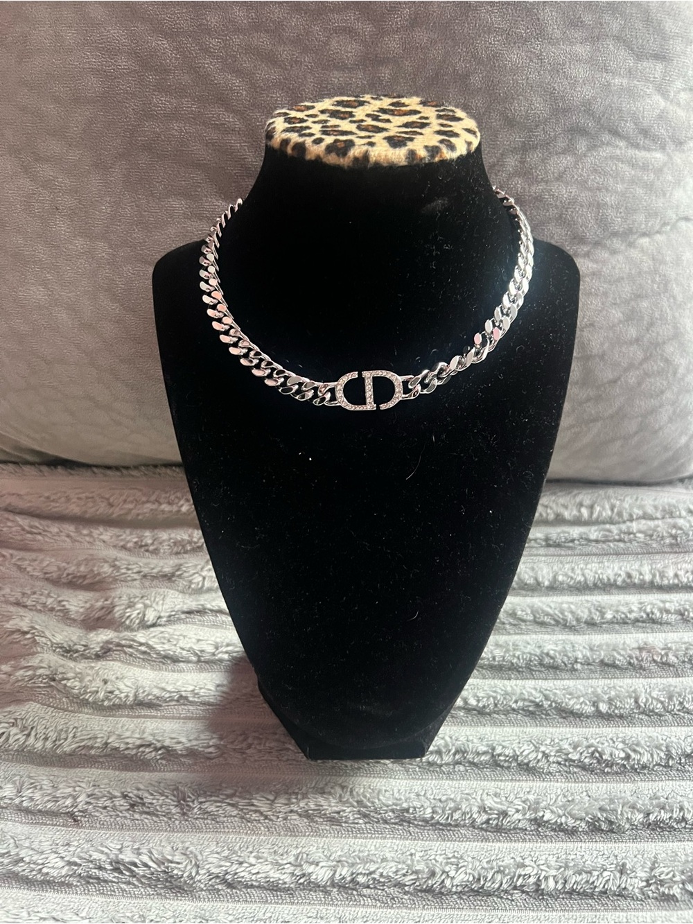 Silver Crystal Link Choker Necklace - Designer Inspired